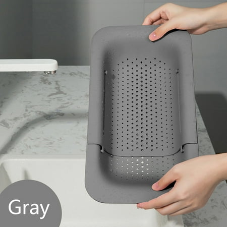 

JABUUO Collapsible Colander Drain-Basket Adjustable Strainer Over the Sink For Kitchen