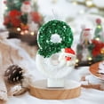 thumbnail image 4 of Xihbxyly Vela de Papá Noel Verde y Blanca con Diseño de Muñeco de Nieve y Sombrero Rojo, Hecha a Mano con Polvo Brillante, Empaque de Pet Transparente, Decoración Navideña, Tamaño 4 X 7,5 Cm, 4 of 6