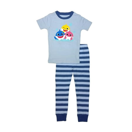 Baby Shark Toddler Boy's Short-Sleeved Soft Cotton Character Pajama Set, Size 4T