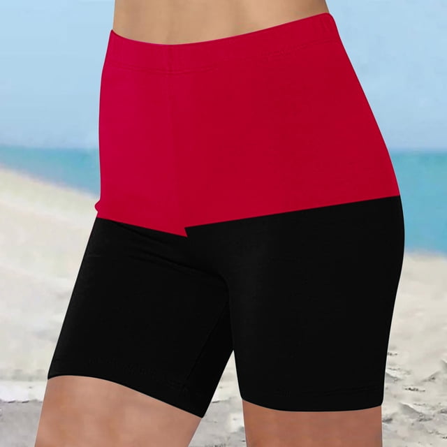 Gspmoly Short pour Femmes, Short d'Été Taille Haute pour Femmes Short d'Été Décontracté Extensible Short de Sport Short de Golf pour Femmes Économies d'Été Liquidation Rouge TG