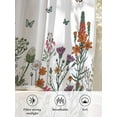 thumbnail image 6 of Sheer Curtains 54 inches Long, Watercolor Flower Butterfly Pink Flower Country Light Filtering Sheer Window Curtains Rod Pocket Voile Drapes for Bedroom Living Room, 52"W x 54"L 2 Panels, 6 of 7