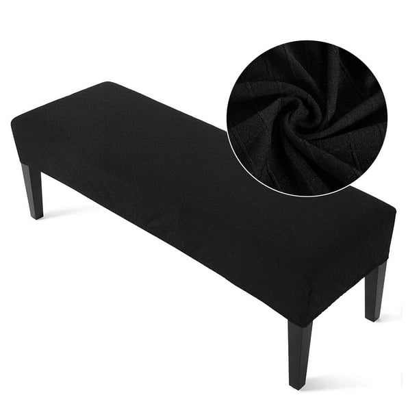 Fundas de banco Funda de banco de elasticidad Rectángulo para comedor Fundas de cojines de banco de interior Fundas de cojín Jacquard más gruesas Negro Macarena funda de asiento de banco