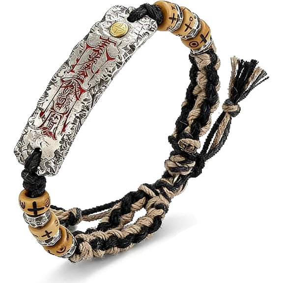 Handmade Taoist Spiritual Bracelet - Braided Adjustable Feng Shui Bangle for Protection, Positive Energy & Good Luck for Men & Women(1pcs-L)
