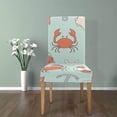 thumbnail image 4 of ZHANZZK Sea Beach Pattern Lifebuoy Anchor Shell Crab Stretch Chair Cover Protector Seat Slipcover for Dining Room Hotel Wedding Party Set of 1, 4 of 5