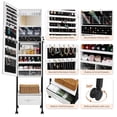 thumbnail image 7 of Ktaxon Freestanding Jewelry Cabinet, LEDs Lockable Jewelry Armoire Stand Organizer w/Bottom Drawer and 4 Movable Wheels, Black, 7 of 7