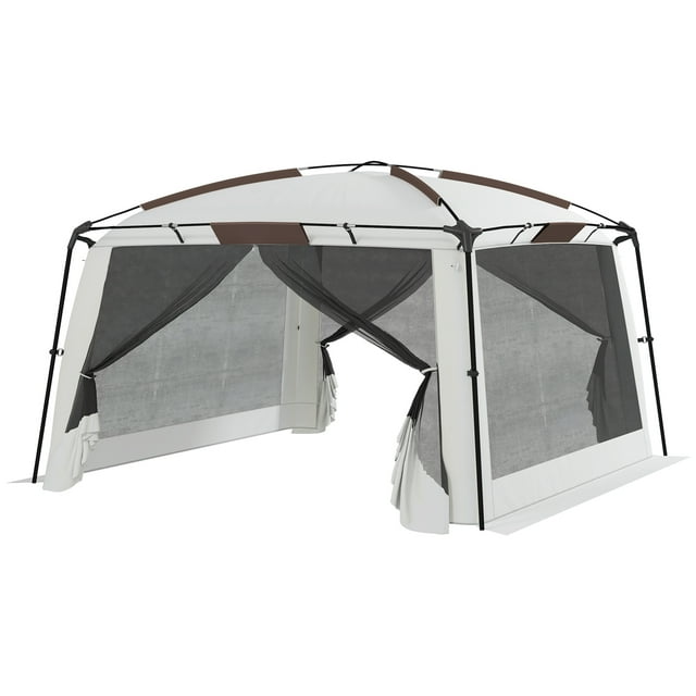 Outsunny Screen Tent, 12' x 12' Screen House with UV50+ Protection, White