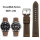thumbnail image 2 of Correa de reloj de cuero Crazy Horse esmerilado de 20 mm y 22 mm para Casio Swordfish MDV-106/107 EFR-303L/304 MDV106, color marrón y caqui, 2 of 5
