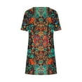 thumbnail image 6 of Tnhcen Women's Plus Size Short Sleeve Print Dress Pocket Design Casual Summer Dress 2XL S - 2XL Round Neck Loose Fit Floral Butterfly Printed Casual Dress for Women, 6 of 7