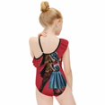 thumbnail image 4 of 2024 Joker Folie A Deux One-Piece Swimsuit for Girls Adjustable One Shoulder Ruffled Swimwear Summer Beach Kids Bathing Suits Sizes 6-12Y, 4 of 7