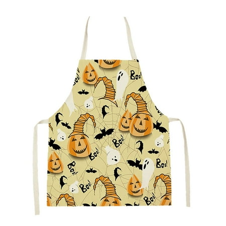 

GFHhgdj Halloween Apron (68x55cm Large Adult Style 2) D Apron Women s Men s Apron Halloween Funny Pattern Design Cosplay Halloween Apron Dress Black