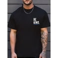 thumbnail image 1 of T-Shirt pour Hommes, 'Tout le Monde Combat une Bataille' avec Slogan Imprimé, Rétro Décontracté, Col Rond, Tenue d'Été, 1 of 5