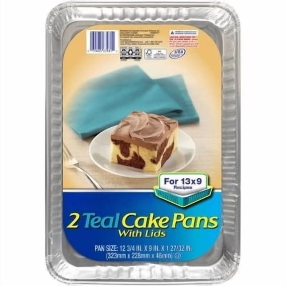 2ct Teal Cake Pans with Lids - Durable Baking Pan Set