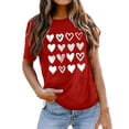 thumbnail image 1 of Fgnfyis T-Shirts à Manches Courtes pour Femmes T-Shirts Graphiques de la Saint-Valentin pour Femmes T-Shirts à Manches Courtes avec Cœur T-Shirts Mignons de la Saint-Valentin pour Elle T-Shirts pour Femmes Rouge G, 1 of 4