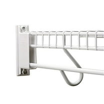 Rubbermaid 3D68-LW-WHT Free Slide Fast Set Wall End Bracket, White