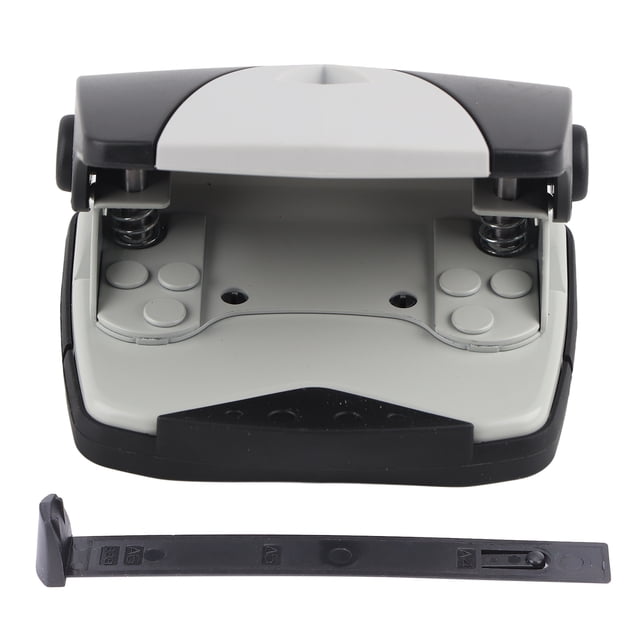 Hole Punch Small Plastic Adjustable Positioning Punching Machine for Stationery BindingBlack