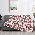 thumbnail image 2 of Rateoe Rocket Pattern Pattern Flannel Throw Blanket, Ultra-soft Blanket for Bed, Couch, Car, Hypoallergenic Anti-pilling blanket-50"x40"(Horizontal), 2 of 6