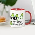 thumbnail image 3 of CafePress - Beware Of Crazy Frog Lady Mug - 11 oz Ceramic Mug - Novelty Coffee Tea Cup, 3 of 4