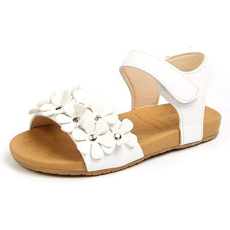 

Girl s Cute Floral Strap Sandals Flat Summer Sandals Shoes(Toddler/Little Kid