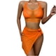 thumbnail image 1 of Traje de baño de 3 piezas con cintura alta y tirantes cruzados para mujer Fridja  nalpqowj51442, 1 of 5