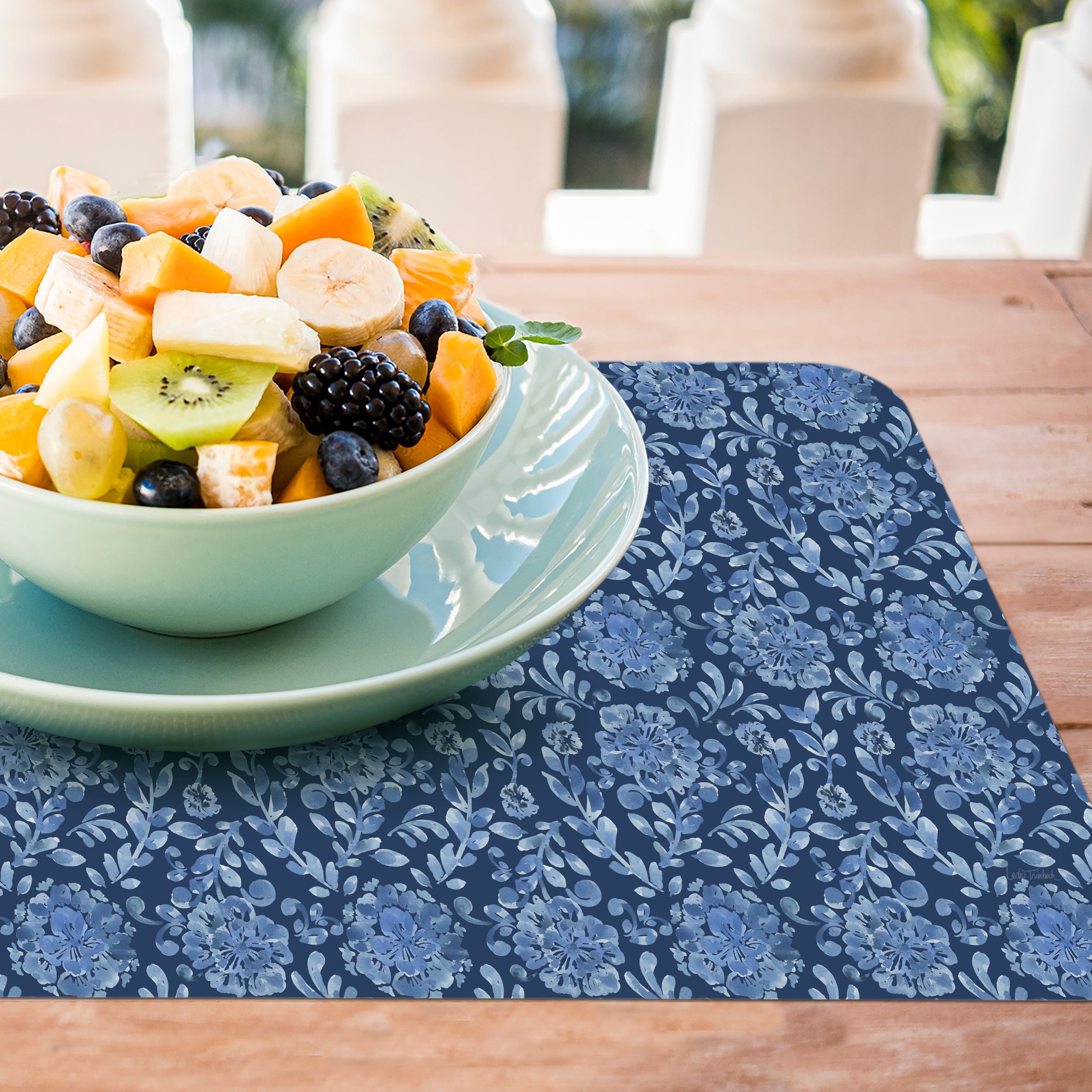 Blue & White Floral Rev Placemat