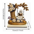 thumbnail image 3 of romoty Halloween Wooden Ghost Swing Decor, Reading Ghost on Tree Swing 5.91 Inch Floral Tabletop Statue Figurine for Fireplace Mantel, 3 of 8