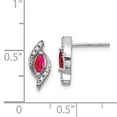 thumbnail image 5 of 14K White Gold Diamond & Ruby Stud Earrings, 5 of 5