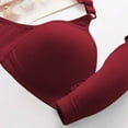 thumbnail image 5 of Amidoa Bras for Older Women Large Bust Full-Figure Wire-Free Red Push-up Solid Bra Brasieres for Womens 40/90, 5 of 6