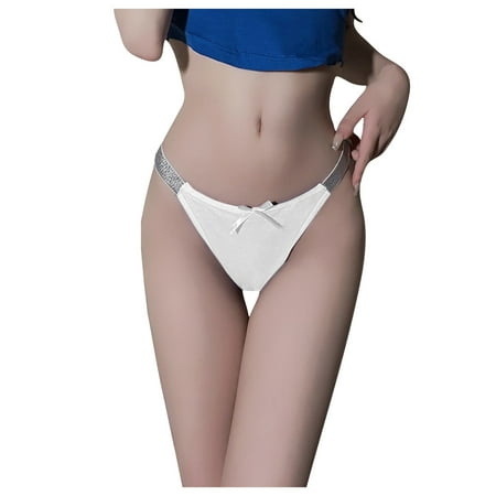 Yuhangmm Womens Underwear Sexy Sports Fitness Wide Waist Silver Silk Low Waist Womens Thong Triangle Pants Underwear Your Side of The Bed Lingerie