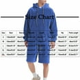 thumbnail image 3 of Kakii Men's Hoodie and Shorts Set, Matching Long Sleeve Pullover Hoodie & Elastic Waist Shorts, Casual Two-Piece Loungewear, 3 of 9