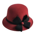 thumbnail image 1 of Chapeau Melon Petit pour Femme, Automne et Hiver, Nœud, Bout Rond, Décontracté, Style Bassin de Pêcheur, 1 of 3