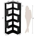 thumbnail image 2 of IRONCK 5-Tier Corner Bookcase, Modern L-Shaped Bookshelf, Open Storage Display for Office Living Room, Black, 2 of 9