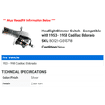 thumbnail image 2 of Headlight Dimmer Switch - Compatible with 1953 - 1958 Cadillac Eldorado 1954 1955 1956 1957, 2 of 2