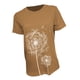thumbnail image 4 of Camiseta de mujer con estampado floral, cuello redondo, manga corta, top suelto, caqui, XXL kenally AP000466-17, 4 of 7