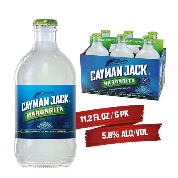 Cayman Jack Margarita, 6 Pack, 11.2 fl oz Bottles, 5.8% ABV
