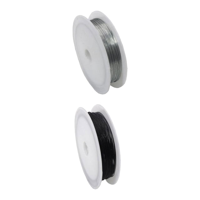 2 de alambre de hierro artesanal de 2 colores, 10 M/rollo, 0,4mm de espesor, fabricación de joyas DIY Negro Argenta