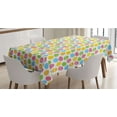 thumbnail image 1 of Easter Tablecloth, Greeting the Colorful and Fun Spring Season April Holiday Celebration with Food, Rectangle Satin Table Cover Accent for Dining Room and Kitchen, 60" X 84", Multicolor, by Ambesonne, 1 of 2