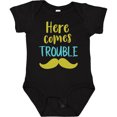 thumbnail image 3 of Inktastic Here Comes Trouble, Mustache, Moustache Boys or Girls Baby Bodysuit, 3 of 5
