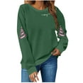 thumbnail image 2 of Sakmal Holiday Womens Sweatshirts Graphic Christmas Green Fall Sweatshirts Casual Fall Fashion Tops, 2 of 5