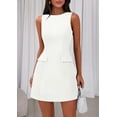 thumbnail image 4 of Vestido PRETTYGARDEN 2025 sin mangas con escote barco blanco Talla L, 4 of 8