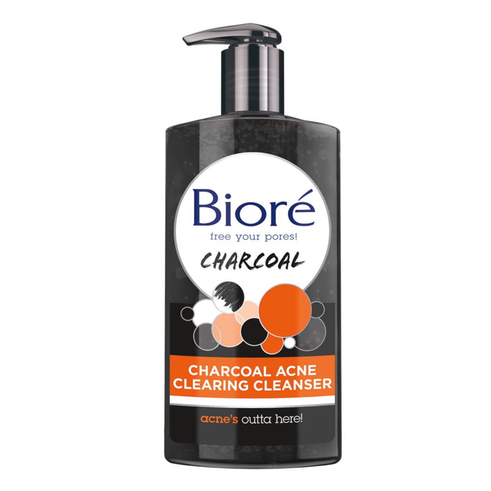 Biore Charcoal 1 Salicylic Acid AcneClearing Facial Cleanser, for