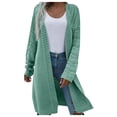thumbnail image 1 of Solid Color Cardigan Fashion Loose Knitwear Pockets Round Neck Outwear Autumn Women Coat Long Cable Knitted Sweater Open Front Warm Pullover, 1 of 6