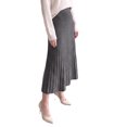 thumbnail image 3 of INSPIRE CHIC Womens Knit Skirt Pleated High Waist A Line Flared Elegant Casual Stretchy Winter Maxi Sweater Skirts Medium Gray, 3 of 5