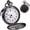 black, variant on DEBGFS Vintage Pocket Watch Quartz Pocket Watch with Chain Classic Mechanical Movement Pocketwatch Smooth Silver Steel Men Watch Hand Winding Pocket Watch for Men Women Christmas Gift,black