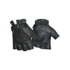 Redline Men's Vented Fingerless Motorcycle Leather Gloves, Black G-049 (XL)