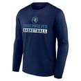 thumbnail image 2 of Men's Navy Minnesota Timberwolves Let's Go Long Sleeve T-Shirt, 2 of 3