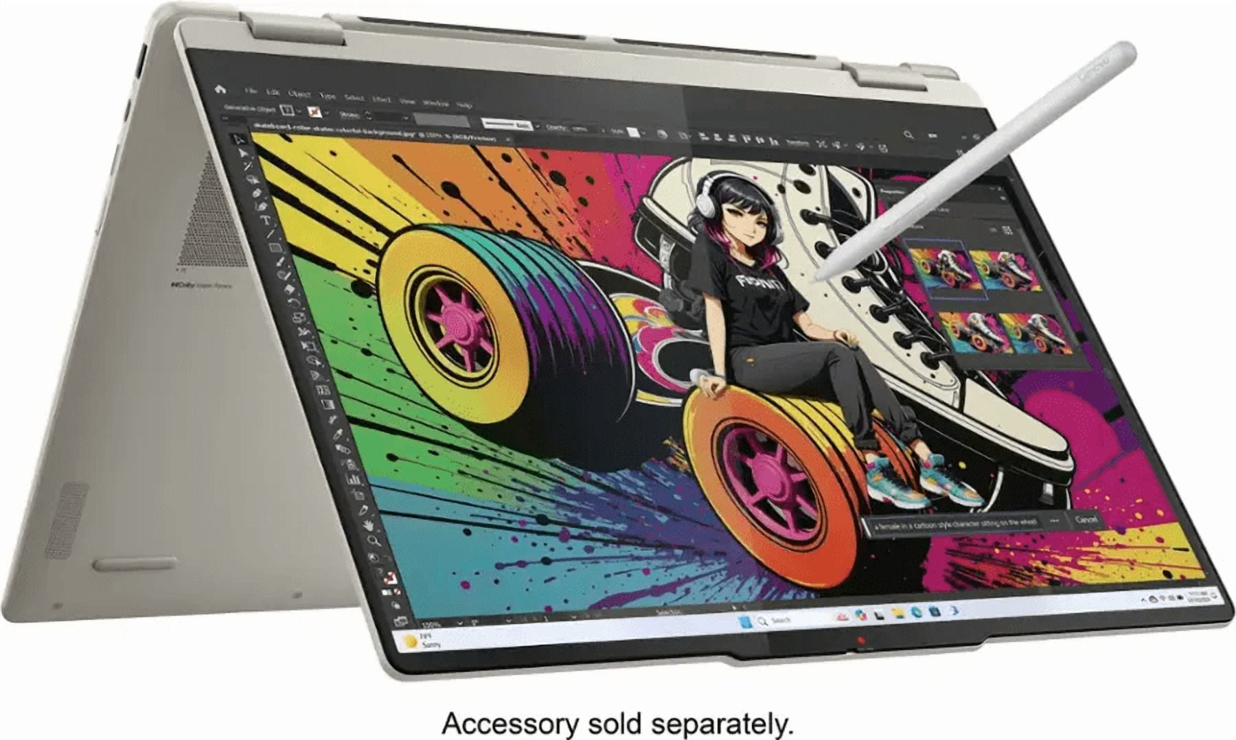 Lenovo Yoga 7 16” WUXGA Copilot+ PC 2-in-1 Touchscreen Laptop, AMD Ryzen AI 5 340, 16GB RAM, 512GB SSD, Windows 11 Home, Seashell