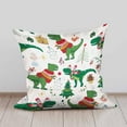 thumbnail image 2 of Throw Pillow Covers,Set of 2 Pillowcase Decor for Couch Sofa Bedroom Car Living Room,Dinosaur Christmas Doodle Size 18 * 18 inch, 2 of 6
