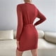 thumbnail image 5 of Vestido ajustado, vestido ajustado de punto Vestido ajustado con escote en V puro Vestido ajustado de punto Características de vanguardia, 5 of 9