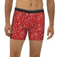 thumbnail image 2 of Salouo Red Paisley Floral Pattern Men's Boxer Briefs, Soft & Breathable Underwear Elastic Waistband Briefs for Men,1-Pack, 2 of 7