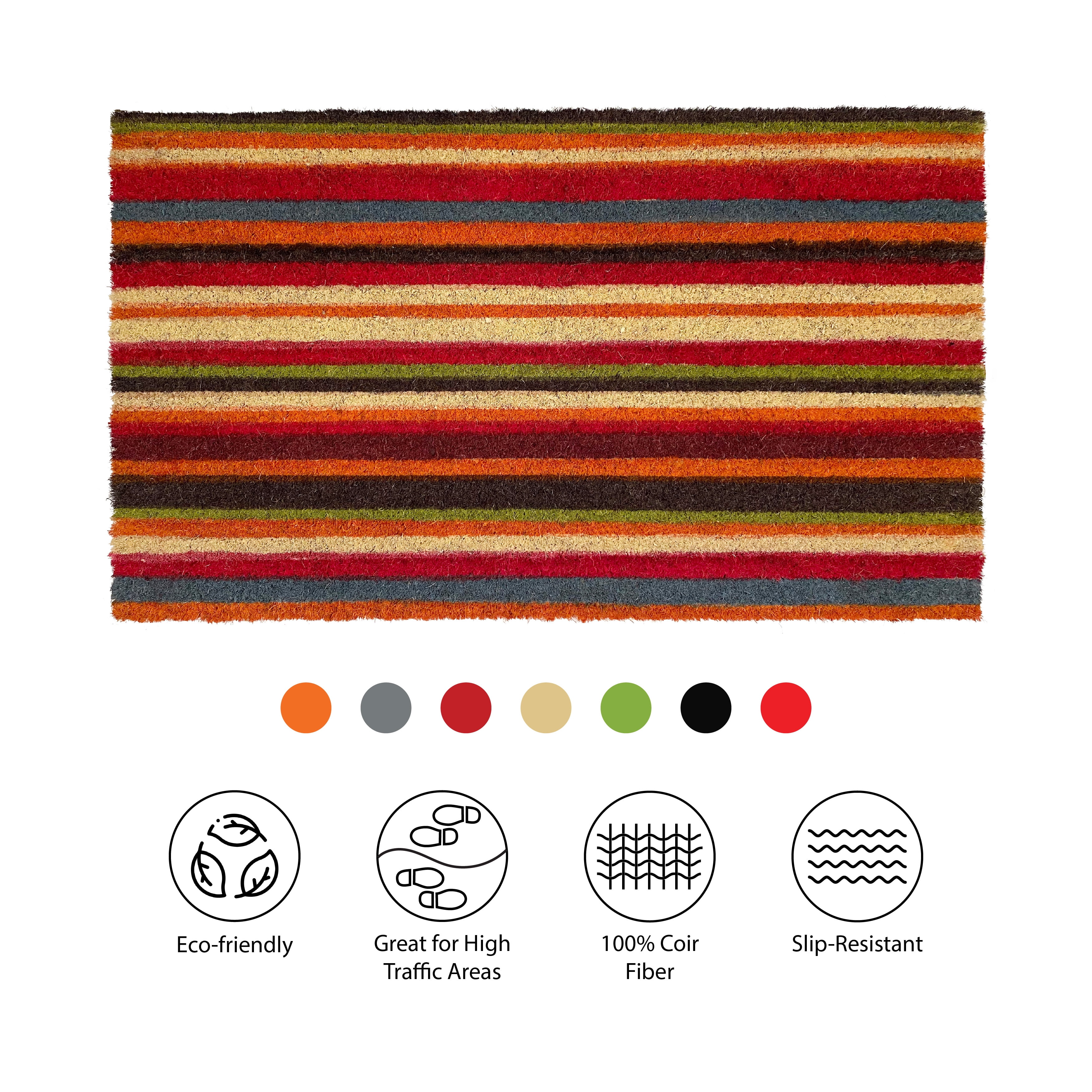 Calloway Mills 103081729 17 x 29 in. Palisades Stripe Rectangular Doormat, Multi Color
